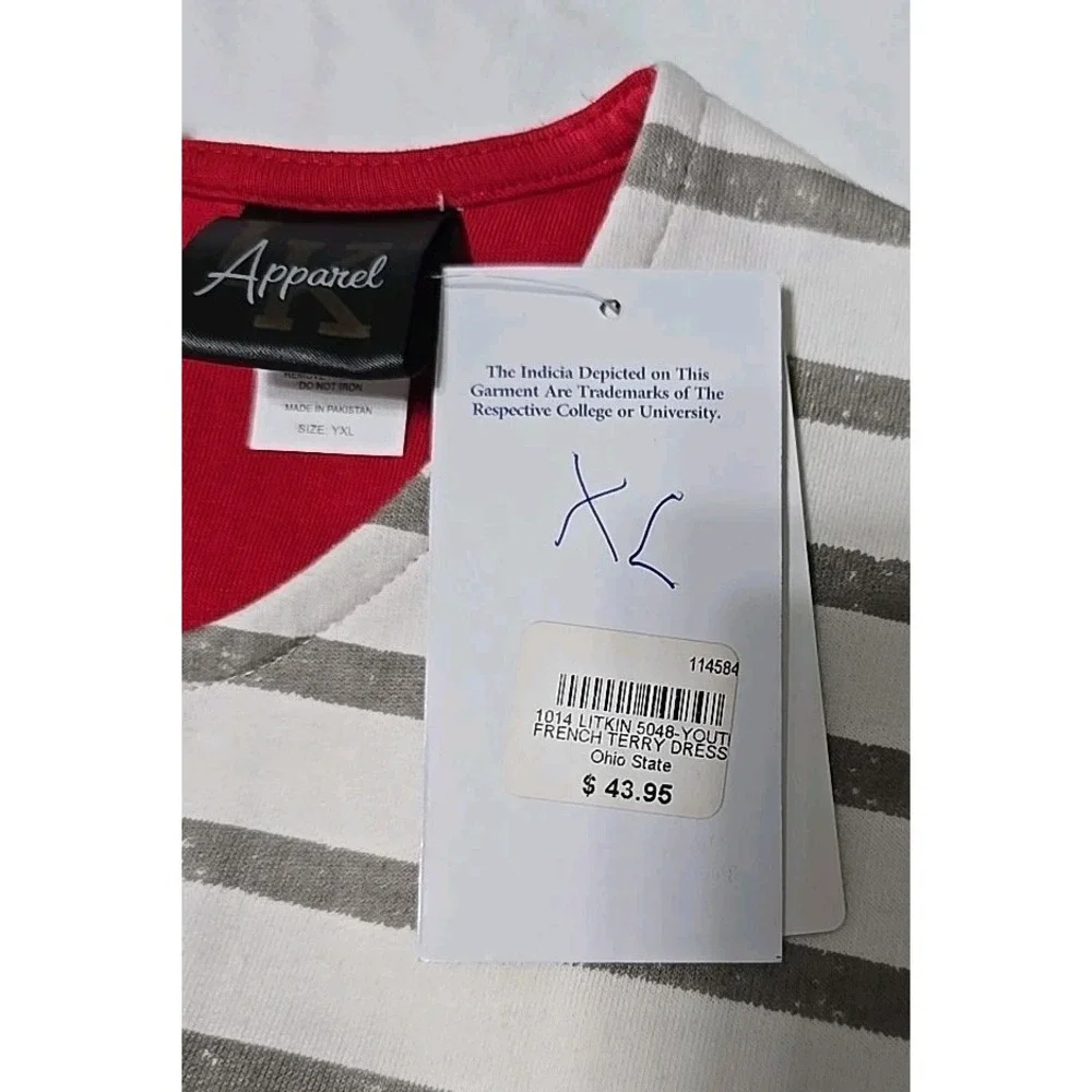 LK Apparel Ohio State Youth XL French Terry Dress NWT